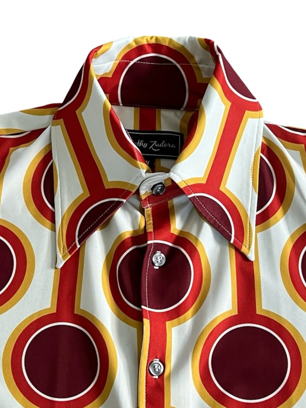Dorothy Zudora 70’s Burning Sands Print Long Sleeve Button Up Shirt Medium - Picture 6 of 10